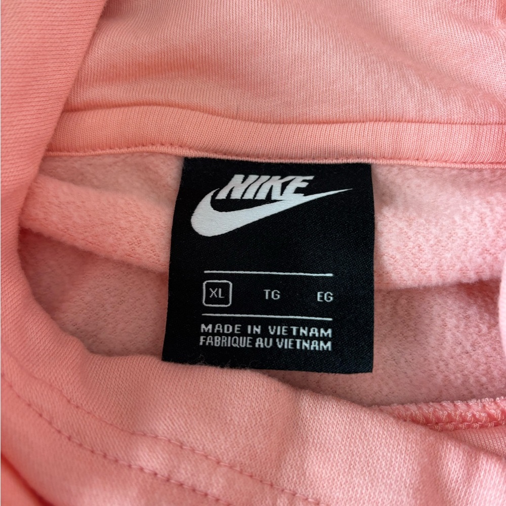 Nike Pullover Hoodie Pink & Gold Cowl Neck Women’s XL Soft Activewear - Picture 5 of 11
